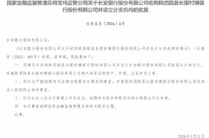 长安银行获批收购陇县长银村镇银行 设立陇县北大街支行