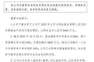 理财巨亏超80%！圣元环保报警了