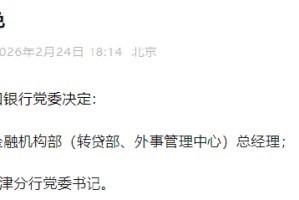 进出口银行：黄华丽任金融机构部（转贷部、外事管理中心）总经理